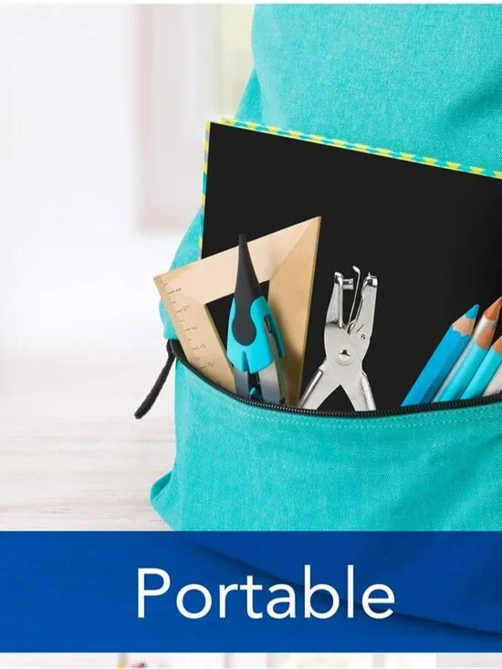 1 Hole Punch, 5 Sheet Capacity Hole Puncher, Single Hole Paper Punch, Chrome 740 - Picture 7 of 12